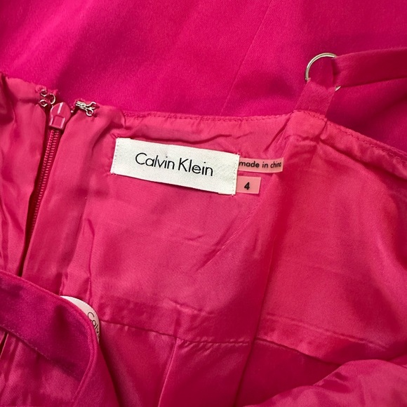 Calvin Klein Sz 4 Dress Evening Collection Sheath Magenta Women Sleeveless - Picture 8 of 12